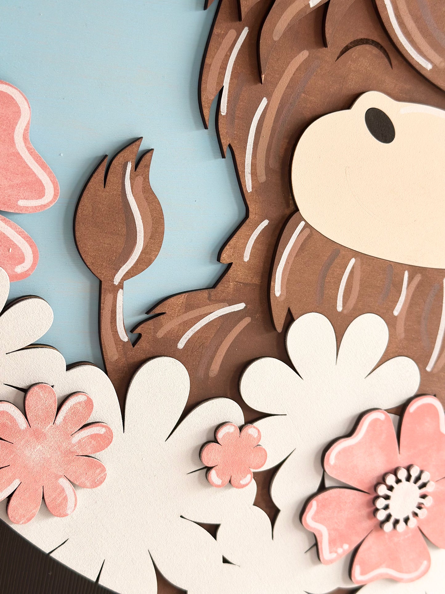 Highland Cow Spring Is Better On The Farm Door Hanger