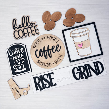 Coffee Bar Tiered Tray Décor Set