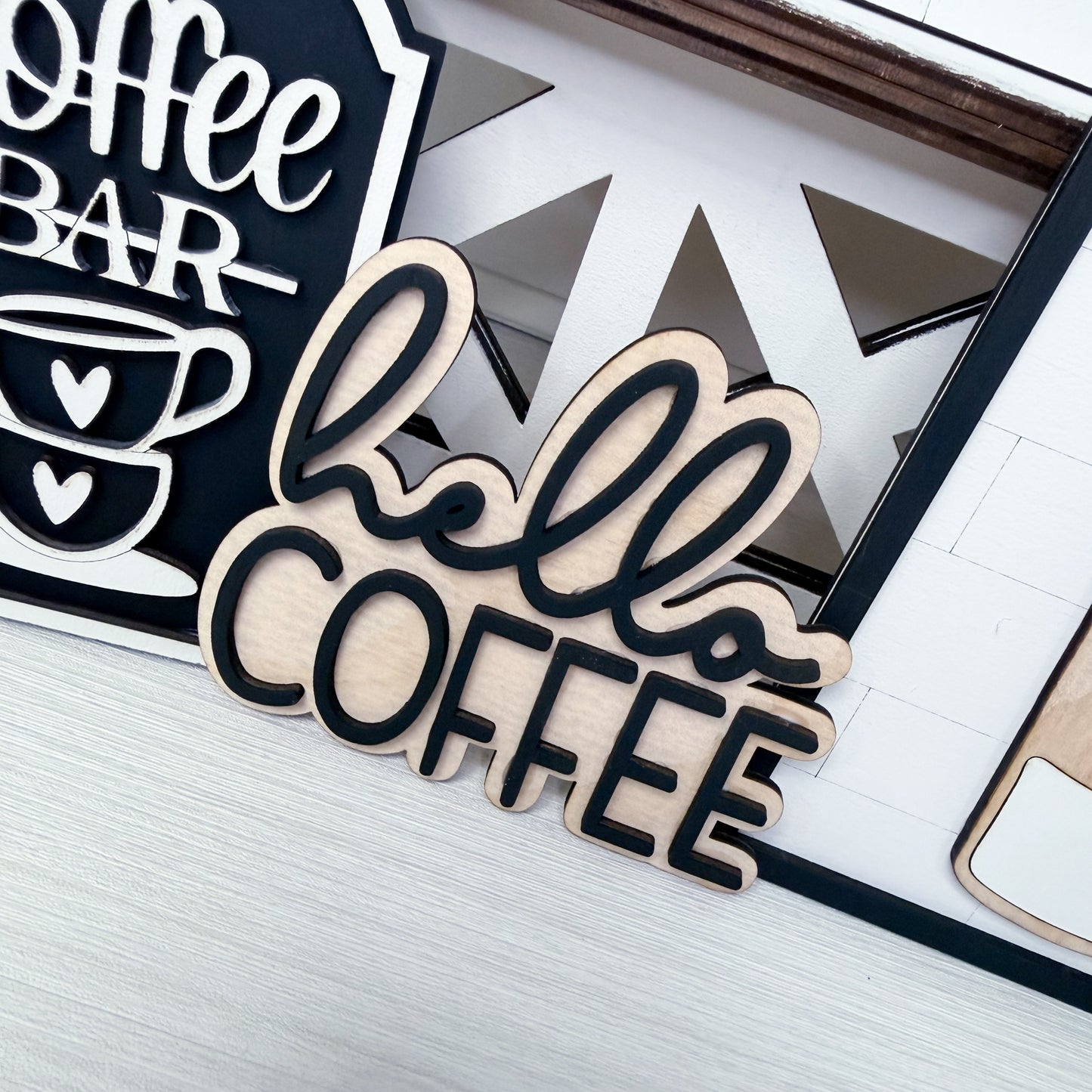 Coffee Bar Tiered Tray Décor Set