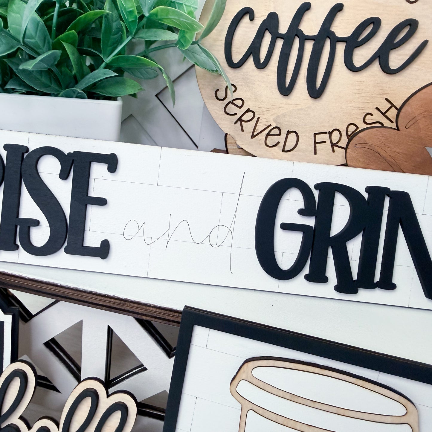 Coffee Bar Tiered Tray Décor Set