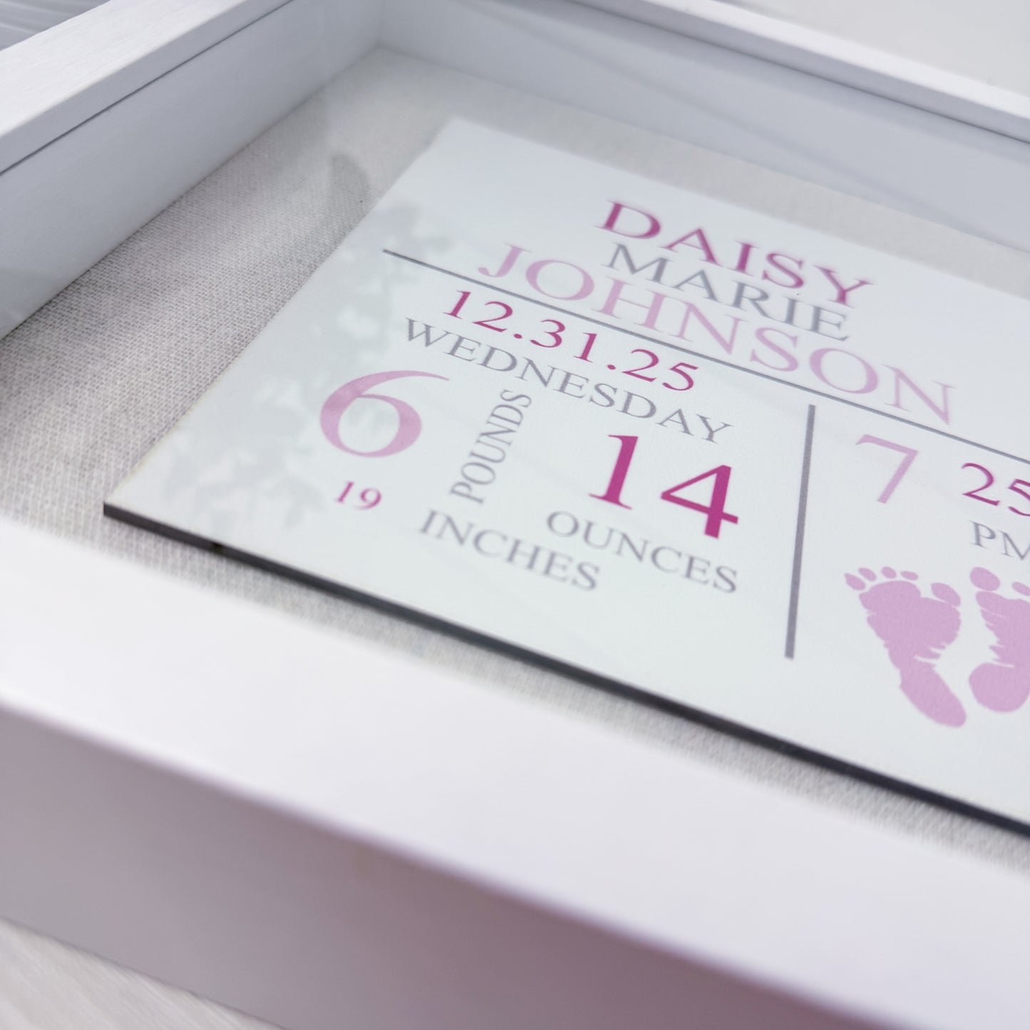 Personalized Birth Announcement Framed Sign