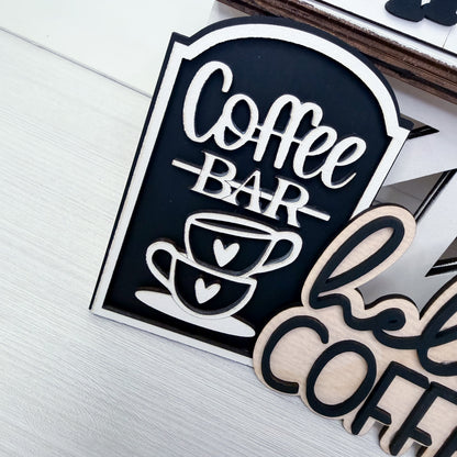 Coffee Bar Tiered Tray Décor Set