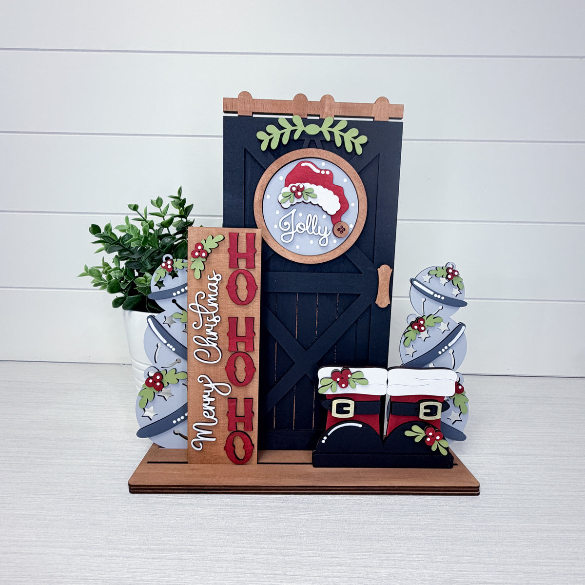 Jolly Christmas Barn Door Interchangeable