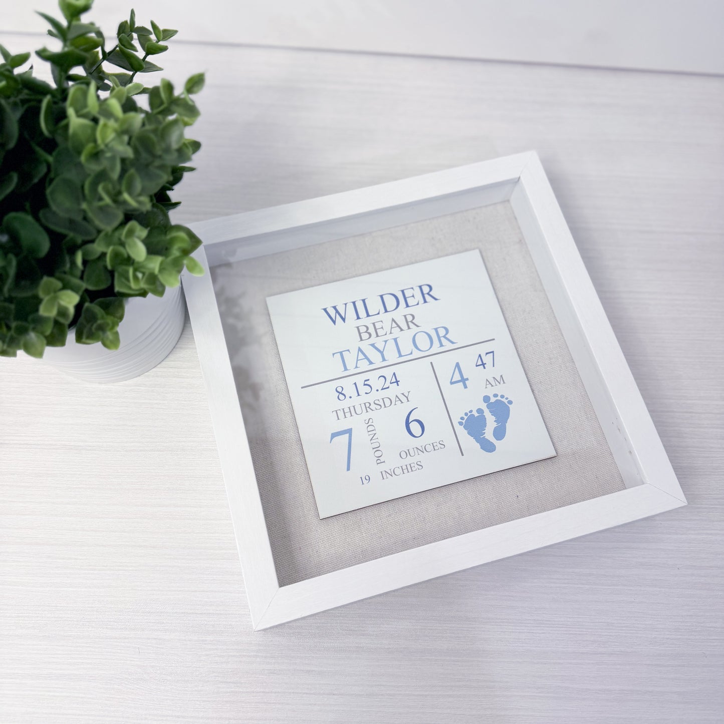 Personalized Birth Announcement Framed Sign