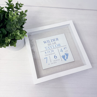 Personalized Birth Announcement Framed Sign