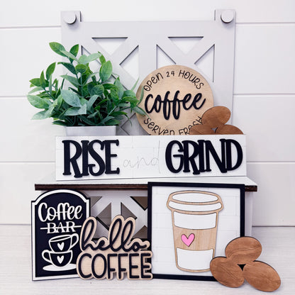 Coffee Bar Tiered Tray Décor Set