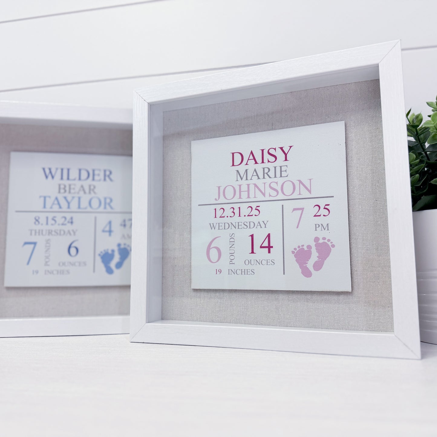 Personalized Birth Announcement Framed Sign