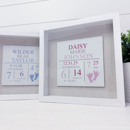 Personalized Birth Announcement Framed Sign