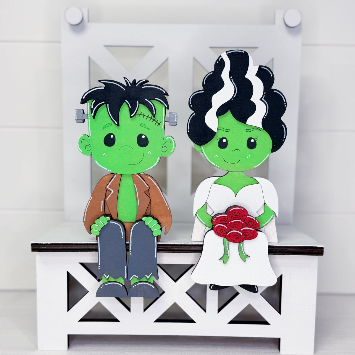Frankenstein & Bride Shelf Hangers