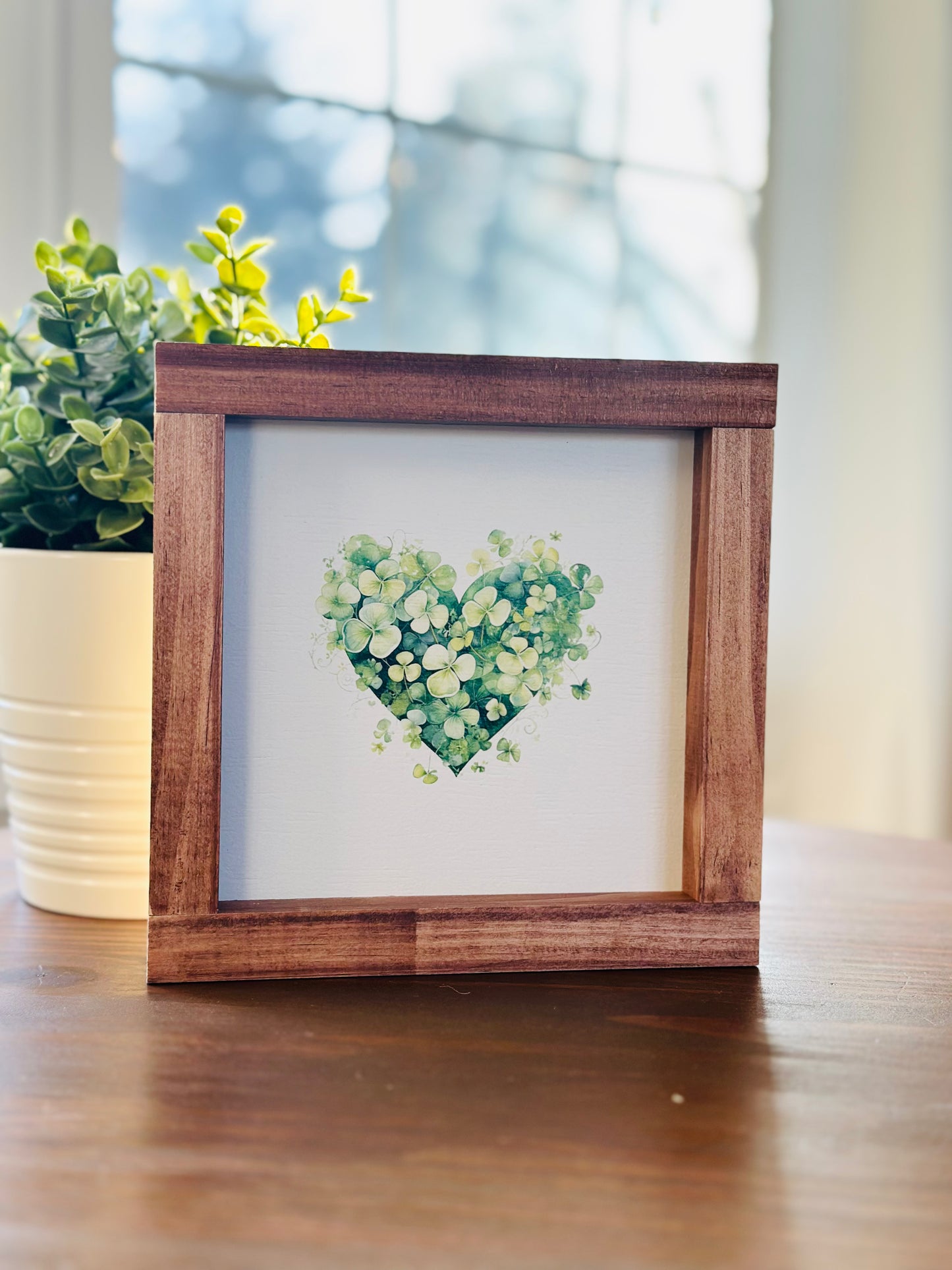 Clover Heart Wooden Sign