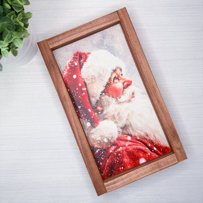 Vintage Santa Claus Portrait Wood Sign