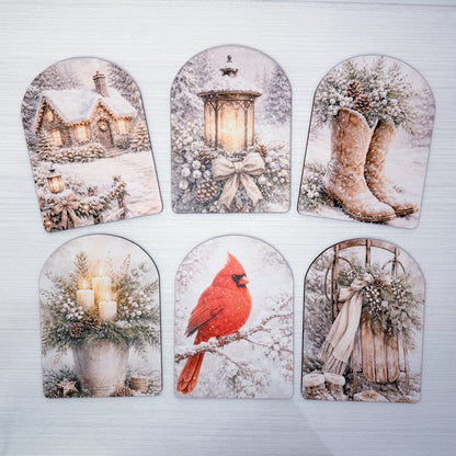 Winter Cardinal Wood Arch