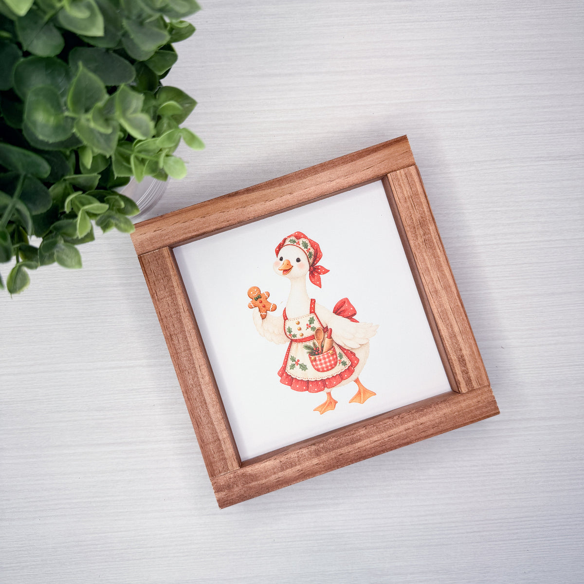 Christmas Baking Goose Wood Sign