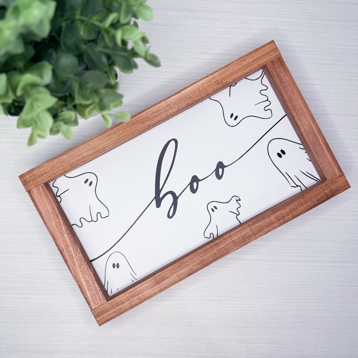 Boo Ghost Wood Sign