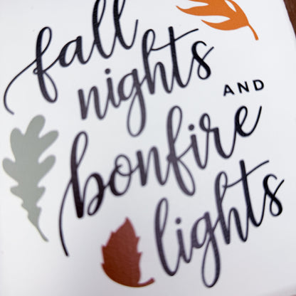 Fall Nights & Bonfire Lights Wood Sign
