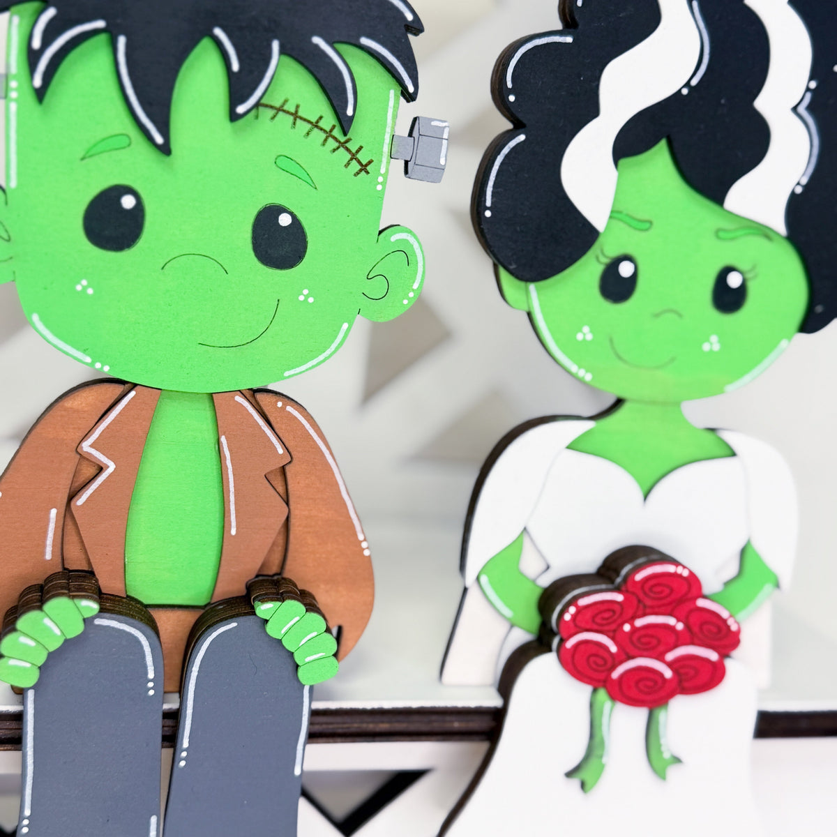 Frankenstein & Bride Shelf Hangers