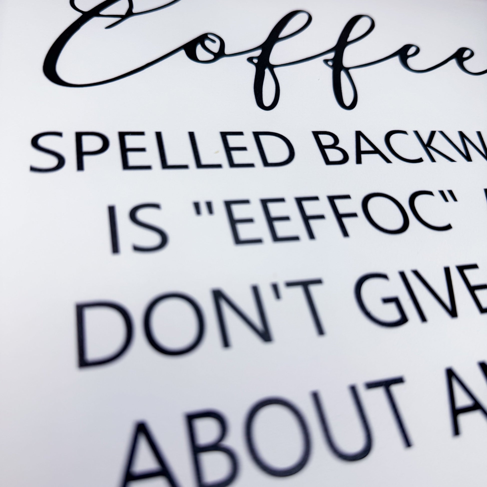 Text on a white background with a humorous coffee pun.
