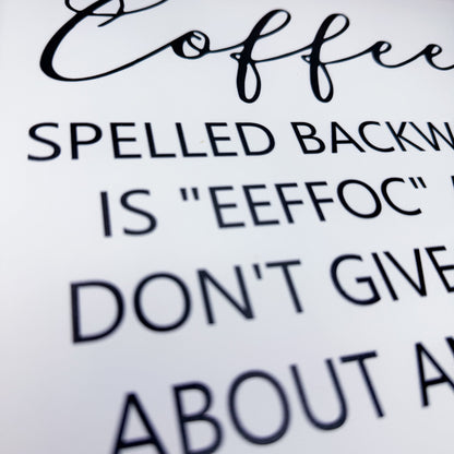 Text on a white background with a humorous coffee pun.