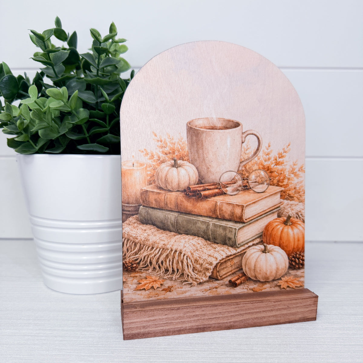 Cozy Fall Reading Wood Arch