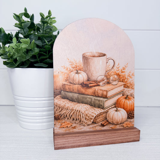 Cozy Fall Reading Wood Arch