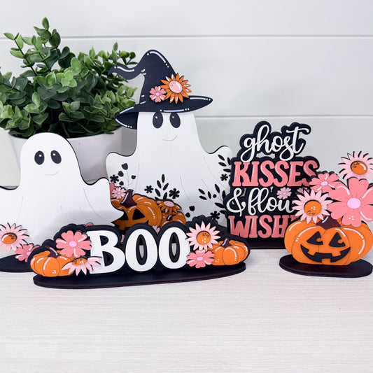 Floral Halloween Shelf Sitters