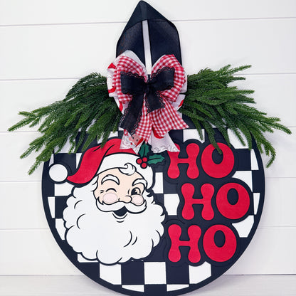 Retro Santa Christmas Door Sign