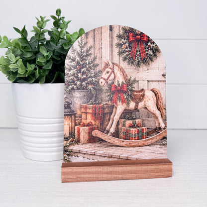 Christmas Rocking Horse Wood Arch