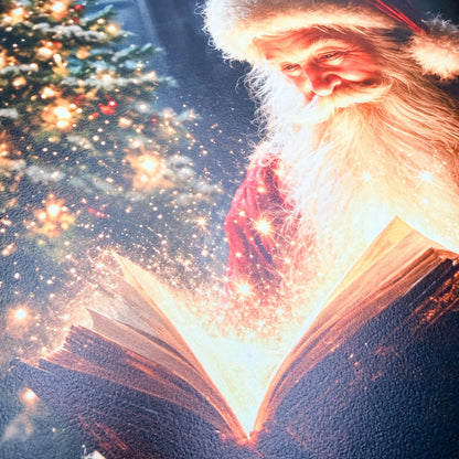 Santa Reading Christmas Book Wood Sign