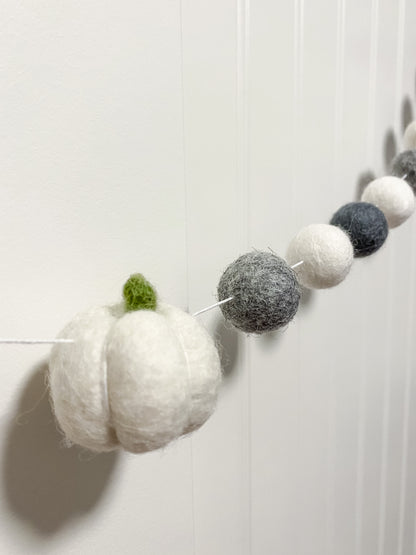 Fall Pumpkin Felt Ball Garland