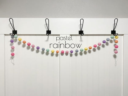Pastel Rainbow Felt Ball Garland